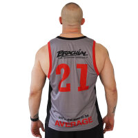 Brachial Tank Top "TEAM" grey/red