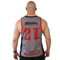 Brachial Tank Top "TEAM" grey/red  4XL