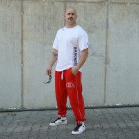 Brachial Tracksuit Trousers "Gym Crew" red/white