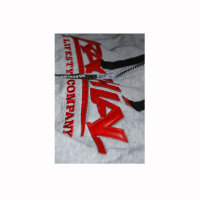 Brachial Zip-Hoody "Crew" graumeliert/rot