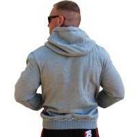 Brachial Zip-Hoody "Special" graumeliert/schwarz