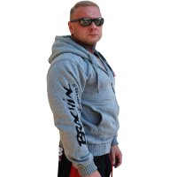 Brachial Zip-Hoody "Special" graumeliert/schwarz M