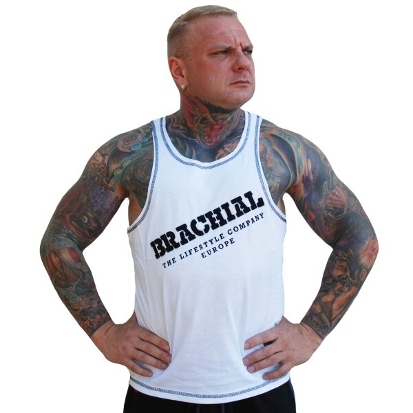 Brachial Tank-Top "Cool" weiss/schwarz