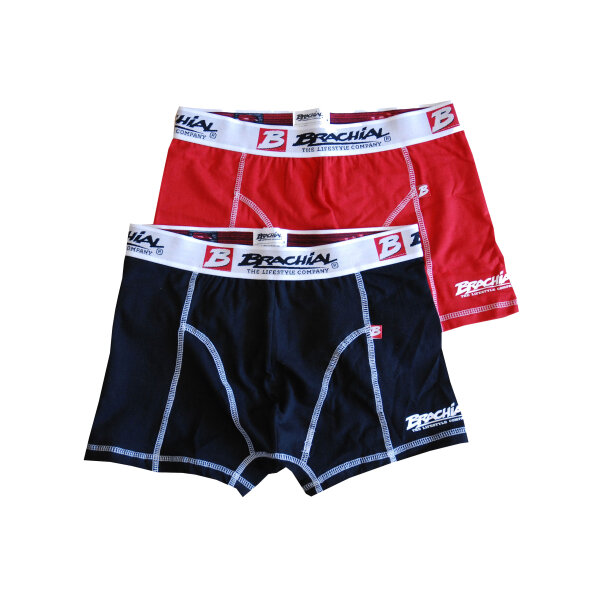 Brachial 2er Pack Boxer Shorts "Under" rot & schwarz