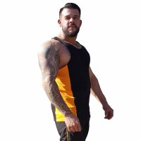 Brachial Tank-Top Squat Schwarz/Orange Fitness Bodybuilding