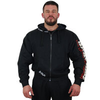 Brachial Zip-Hoody "Gym" schwarz/weiss