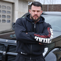 Brachial Zip-Hoody "Gym" schwarz/weiss