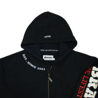 Brachial Zip-Hoody "Gym" schwarz/weiss S