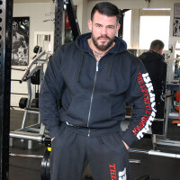 Brachial Zip-Hoody "Gym" schwarz/weiss S