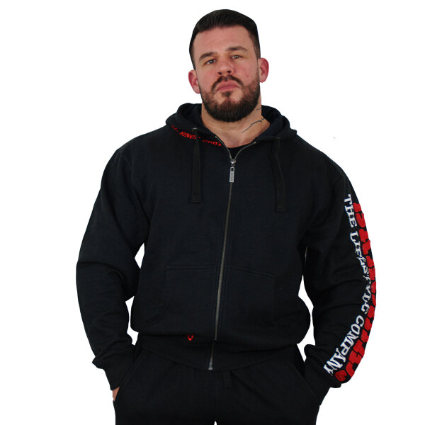 Brachial Zip-Hoody "Gym" schwarz/rot