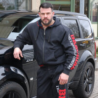 Brachial Zip-Hoody "Gym" schwarz/rot
