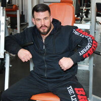 Brachial Zip-Hoody "Gym" schwarz/rot