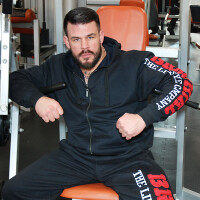 Brachial Zip-Hoody "Gym" black/red 4XL