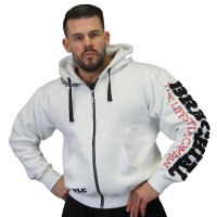 Brachial Zip-Hoody "Gym" weiß/schwarz