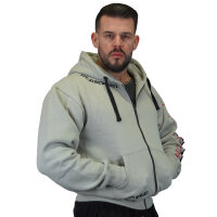 Brachial Zip-Hoody "Gym" hellgrau/schwarz