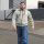 Brachial Zip-Hoody "Gym" hellgrau/schwarz