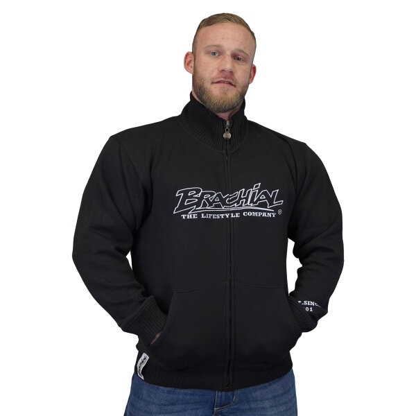Brachial Zip-Sweater "Gain" schwarz L