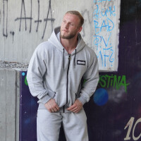 Brachial Zip-Hoody "Rude" graumeliert 3XL