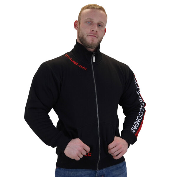 Brachial Zip-Sweater "Gym" schwarz/rot