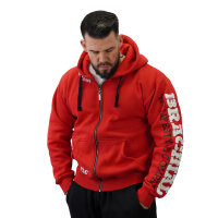 Brachial Zip-Hoody "Gym" rot/weiß