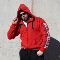 Brachial Zip-Hoody "Gym" rot/weiß
