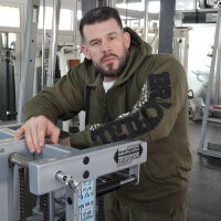 Brachial Zip-Hoody "Gym" military green/schwarz