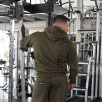 Brachial Zip-Hoody "Gym" military green/schwarz