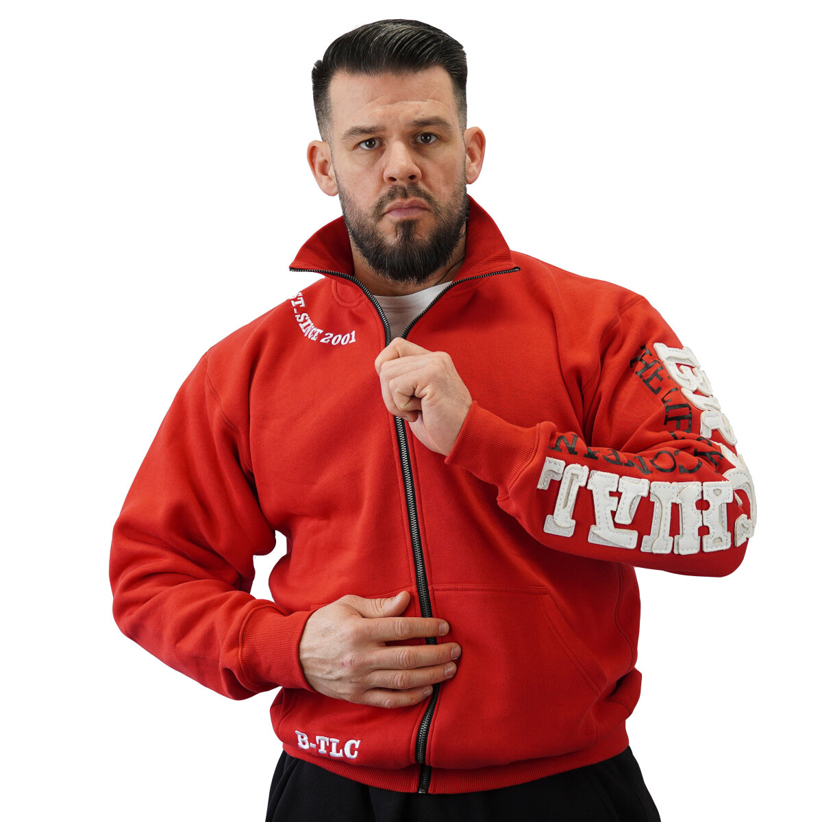 Brachial Zip Sweater Gym red white 89 95