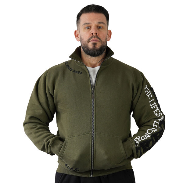 Brachial Zip-Sweater "Gym" military green/black