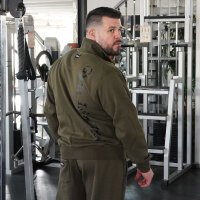 Brachial Zip-Sweater "Gym" military green/schwarz