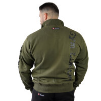 Brachial Zip-Sweater "Gym" military green/schwarz M