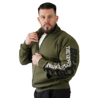 Brachial Zip-Sweater "Gym" military green/schwarz 2XL