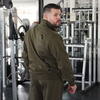 Brachial Zip-Sweater "Gym" military green/schwarz 2XL