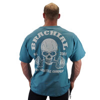 Brachial T-Shirt "Hungry" adria blue/white