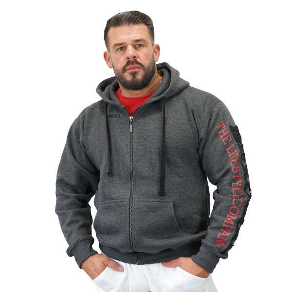 Brachial Zip-Hoody "Gym" darkgreymelounge/black