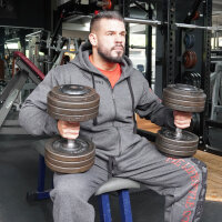 Brachial Zip-Hoody "Gym" dunkelgrau melounge/schwarz