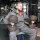 Brachial Zip-Hoody "Gym" dunkelgrau melounge/schwarz