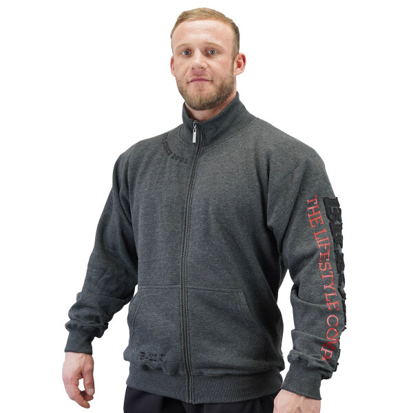 Brachial Zip-Sweater "Gym" darkgreymelounge/black