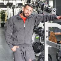 Brachial Zip-Sweater "Gym" dunkelgrau melounge/schwarz