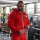 Brachial Zip-Hoody "Rude" rot