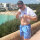 Brachial Badehose "Wave" blau